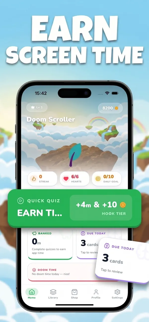 LockLeaf App Store screenshot: Earn Screen Time.